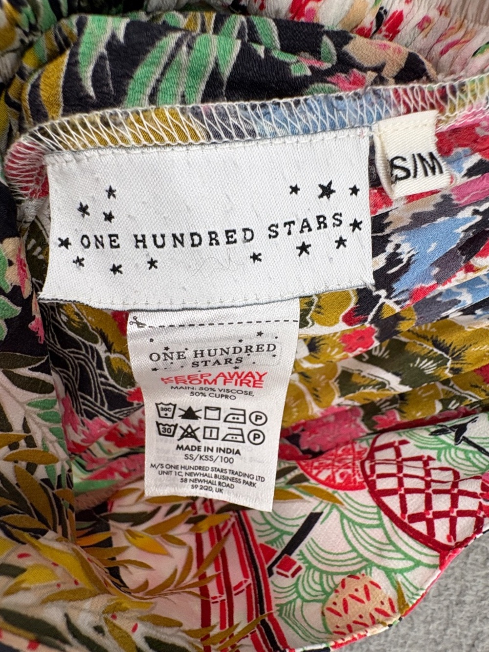 One Hundred Stars Kimono Palazzo Pants 2 Piece Set Boho Floral S/M Art to Wear - Picture 15 of 16